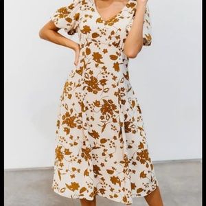Baltic Born Cream and Brown Floral Dress